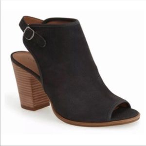 Lucky Brand Lisza Open Toe Bootie block heel Sz 6.5